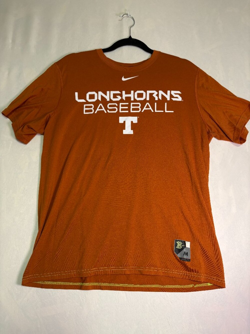Nike Texas Longhorns Baseball Dri-FIT Shirt Burnt Orange Men's Medium